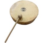 Kalanka - - tambourin bois peau naturelle - Ø15 cm - sans cymbalette - avec 1 mailloche - son authentique ...