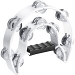 Kalanka - tambourin musical demi - lune instrument (blanc) - tambour de percussion de grelots en mtal ...