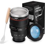 Kalanka - tasse  caf avec couvercle et cuillre, tasse de voyage en acier inoxydable avec couvercle ...