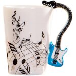 Kalanka - tasse en cramique de 250 ml avec poigne, style violon, guitare, caf, th, lait, cadeau fantaisie ...