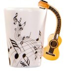 Kalanka - tasse en cramique avec poigne en forme de guitare de style violon 250 ml - pour caf, th, ...