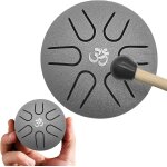 Kalanka - tongue drum tambour de langue en acier avec maillets, 7, 6 cm, 6 tons, avec maillets, méditation, ... Kalanka - tongue drum tambour de langue en acier avec maillets, 7, 6 cm, 6 tons, avec maillets, méditation, ...