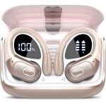 Kalsg - ecouteurs sans fil bluetooth 5. 4, avec micro, etanchit ip7, ecran led, or rose