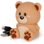 Kalsg - enceinte sans fil avec support, le son de l'amour, thme teddy bear, rechargeable, cble usb ...