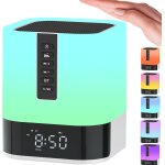 Kalsg - rveil lumineux enceinte bluetooth portable, lampe de chevet tactile avec lecteur de musique ...