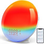 Kalsw - rveil lumineux bluetooth app, radio eveil matin lumire lampe de 20 niveaux de luminosit simulateur ...