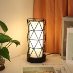 Kaltd - lampe de chevet rtro avec interrupteur a cble, douille e27 lampe de table, abat - jour en acrylique ...