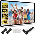 Kaojl - ecran projecteur 60 pouces, avant et arriere toile projecteur mur anti lumiere 4k 16: 9 full ...