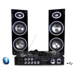 Karaok ampli 80 w + 2 hp + 2 mic ltc star3d - bt