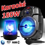 Karaok enfants enceinte 180w portable batterie micro handy180 avec usb / bluetooth / radio fm + gyrophare ...