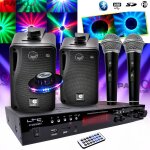 Karaok� enfant hi - fi 100w + 2 micros usb sd bluetooth + radio fm + c�bles + effet ovni led rvb