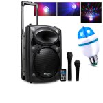 Karaok� mobile 500w usb / mp3 ibiza port10vhf - bt + ampoule mini diams rvb