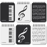 Kaxdl - lot de 6 mini - cahiers de notes de musique, notes de musique, petit bloc - notes de poche en ...