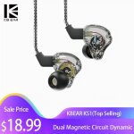 Kbear ks1 double circuit magn�tique ecouteurs filaires dynamiques in - ear monitor moniteur musique sport ...