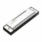 Key 10 trous harmonica blues harp plaque de couverture en acier inoxydable avec boite en plastique, c ...