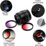 Kit de 9 filtres de couleur gradu�s pour appareil photo reflex num�rique canon, nikon, sony, pentax, ...