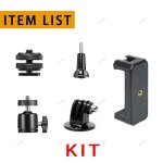 Kit d'accessoires pour camra d'action, adaptateur de trpied, supports pour gopro, forego pro, dji osmo ...