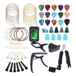 Kit d'accessoires de guitare, 64 pièces cordes de guitare acoustique, outils de changement avec guitare ... Kit d'accessoires de guitare, 64 pièces cordes de guitare acoustique, outils de changement avec guitare ...