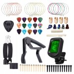 Kits d'accessoires pour guitare acoustique, accordeur professionnel avec cordes Kits d'accessoires pour guitare acoustique, accordeur professionnel avec cordes