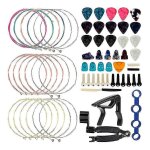 Kit d'accessoires de guitare pour d�butant comprenant des m�diators de guitare, capo, cordes de guitare ...