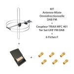 Kit antenne mixte omnidirectionnelle dab fm + coupleur triax mfc 401 ter sat uhf fm dab + 6 fiches