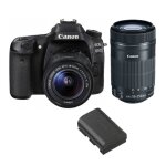 Kit canon eos 80d ef - s 18 - 55mm f3. 5 - 5. 6 is stm + ef - s 55 - 250mm f4 - 5. 6 is stm (bo�tier ...