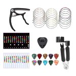 Kit de cordes de guitare 18pcs, outil de changement de guitare acoustique, cordes acoustiques, m�diators ...