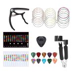 Kit de cordes de guitare 18pcs, outil de changement de guitare acoustique, cordes acoustiques, médiators ... Kit de cordes de guitare 18pcs, outil de changement de guitare acoustique, cordes acoustiques, médiators ...