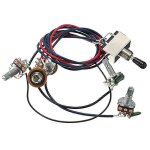 Kit de faisceau de cbles de micros de guitare electrique lp 2t2v 500k pots 3 voies avec prise pour double ...