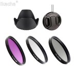 Kit de filtre d'objectif uv cpl fld 52mm, capuchon d'objectif et pare - soleil  fleurs pour appareil ...