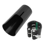 Kit de fixation pour bec de clarinette, ligature en cuir et couvre - bec en plastique.