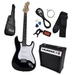 Kit guitare lectrique + amplificateur 15w + acccessoires - noir - johnny brooks jb403