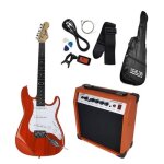 Kit guitare lectrique + amplificateur 15w + acccessoires - orange - johnny brooks jb407