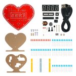 Kits d'horloge à 4 chiffres en forme de c?ur avec lumières led, date / heure / température / semaine, ... Kits d'horloge à 4 chiffres en forme de c?ur avec lumières led, date / heure / température / semaine, ...
