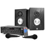 Kit karaoke - ampli 2x75w + 2 enceintes hifi 5  + 2 micros + tl - my deejay my karaoke