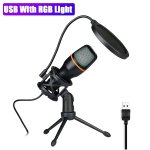 Kit de microphone a condensateur professionnel, eclairage rvb et trépied, parfait pour le streaming, ... Kit de microphone a condensateur professionnel, eclairage rvb et trépied, parfait pour le streaming, ...
