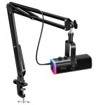 Kit de microphone de jeu fifine xlr / usb avec prise casque / muet / rvb / support de bras, ensemble ...