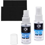 Kit de nettoyage camkix pour objectifs et ecrans ¿ 2x spray nettoyant, 2x chiffon en microfibre ¿ parfait ...