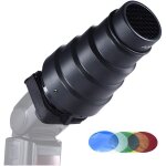 Kit de snoot conique en alliage d'aluminium avec grille nid d'abeille et 5 filtres de couleur pour studio ...