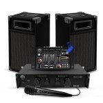 Kit sonorisation 300w bm sonic bms - dj300 - usb - bt enceintes ampli table de mixage bluetooth usb, ...