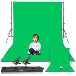 Kit de support de toile de fond 2, 6 x3m avec ecran vert en coton avec 2 pinces et sac de transport pour ...