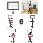 Kit vid�o vlogging photo selfie ring kit lumineux sur pieds + micro lampe 96 led - 3 modes d'�clairage ...