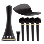 Kit de violon en eb�ne 4 / 4, 1 ensemble d'accessoires, cordier, repose - menton, accordeur fin