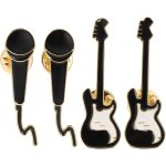 Kjdal - broche alliage microphone et guitare - accessoires de mode cratifs pour femmes et hommes idals ...