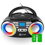 Klim boombox b3 + poste radio lecteur cd portable + radio fm, cd, bluetooth, usb, bluetooth, mp3 + mode ...