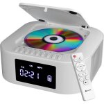 Klim boombox e1 blanc - poste radio cd portable avec extra bass & subwoofer - fm, cd, usb, bluetooth, ...