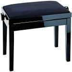 Konig & meyer 13901 banquette piano noir brillant avec assise en velours noir