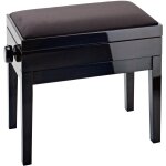 Konig & meyer 13950 banquette piano noir brillant (assise en velours noir)