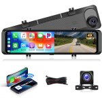 Kple - 4k rtroviseur dashcam sans fil carplay android auto, 11. 26 pouces ecran tactile mirror dashcam ...
