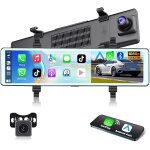 Kple - hd rtroviseur dashcam camra de recul avec carplay sans fil android auto, 11, 26 pouces hd 1080p ...